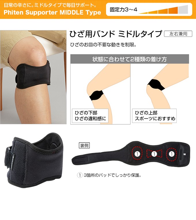 Phiten（ファイテン） サポーター ひざ用バンド ミドルタイプ : 爆飛び