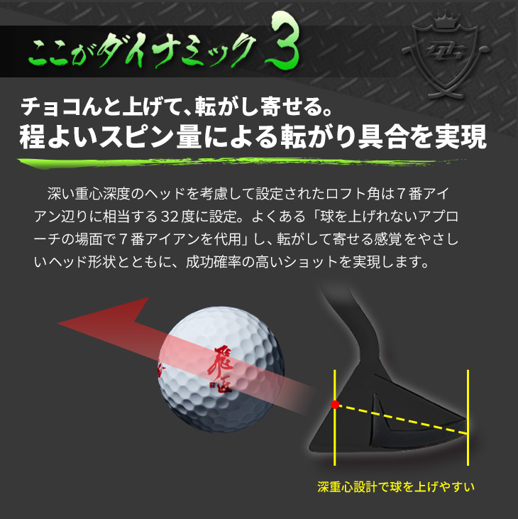 DYNAGOLF ゴルフ クラブ チッパー レフティ 34インチ ロフト角32