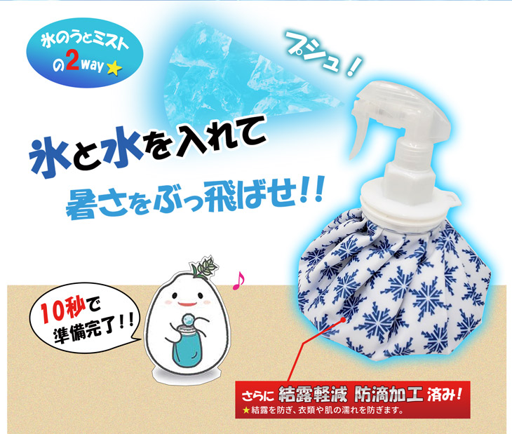 暑さ対策グッズ 氷嚢 アイスバッグ スプレー 3個セット 冷えプシュ 防