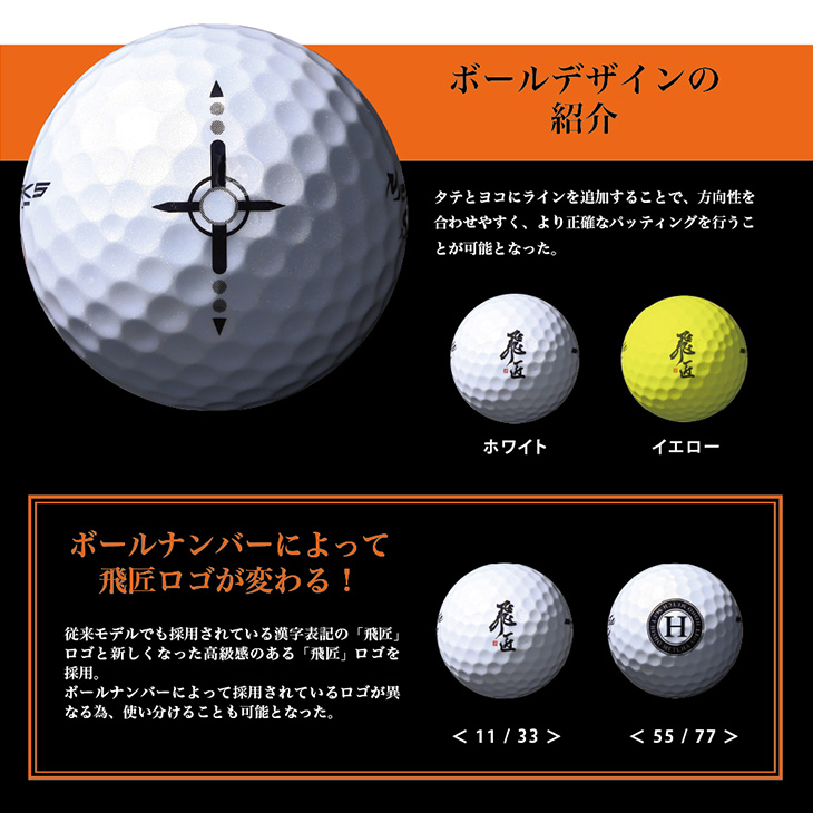 ワークスゴルフ ゴルフボール 高反発球 飛匠 めっちゃソフト 1ダース
