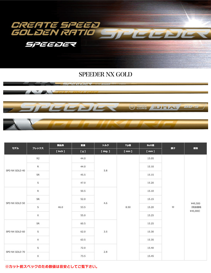 SPEEDER（フジクラシャフト） ゴルフ シャフト スリーブ付き