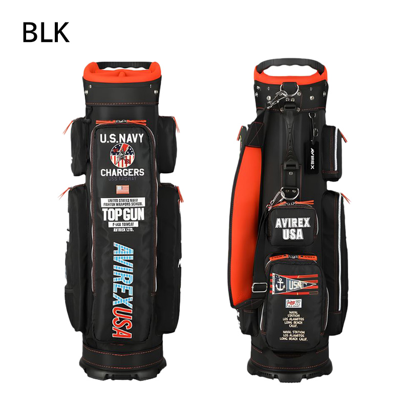 ゴルフ キャディバッグ 9型 カート式 AVIREX GOLF AVG5S-AC26 : 爆飛び