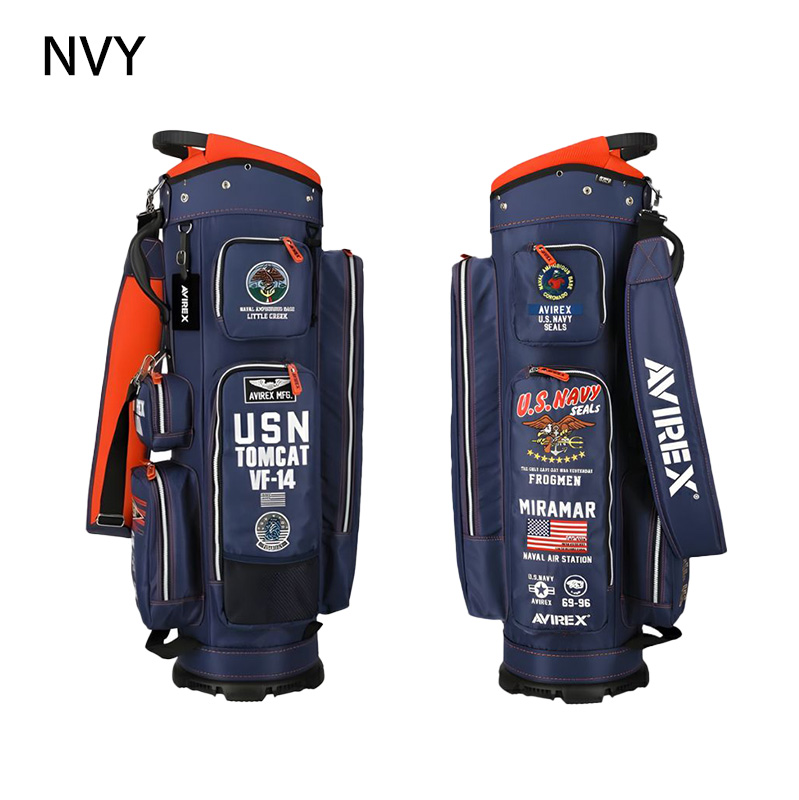 ゴルフ キャディバッグ 9型 カート式 AVIREX GOLF AVG5S-AC26 : 爆飛び