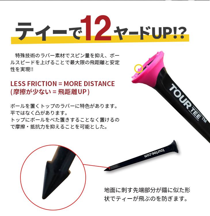 ゴルフティー ロング ショート 10個セット 80mm 45mm ツアー