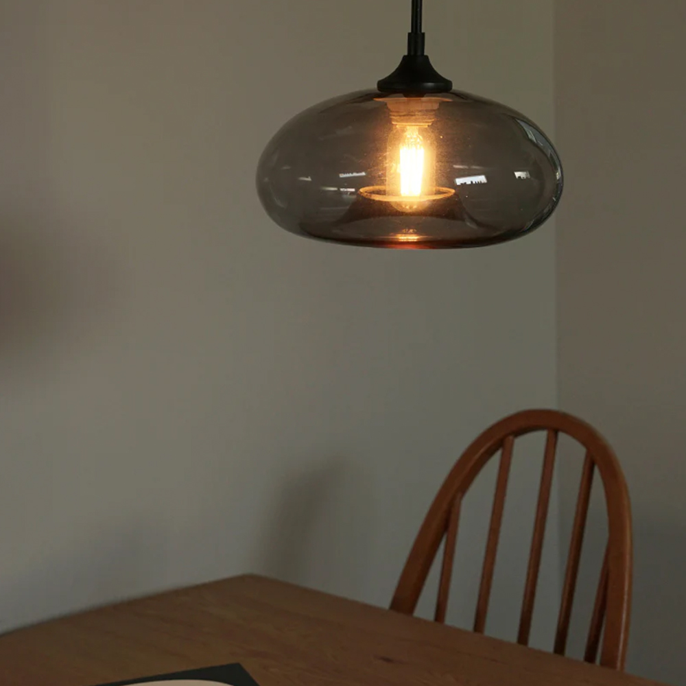 グレーグラスペンダントシェード ディスク ラウンド シーリングライト