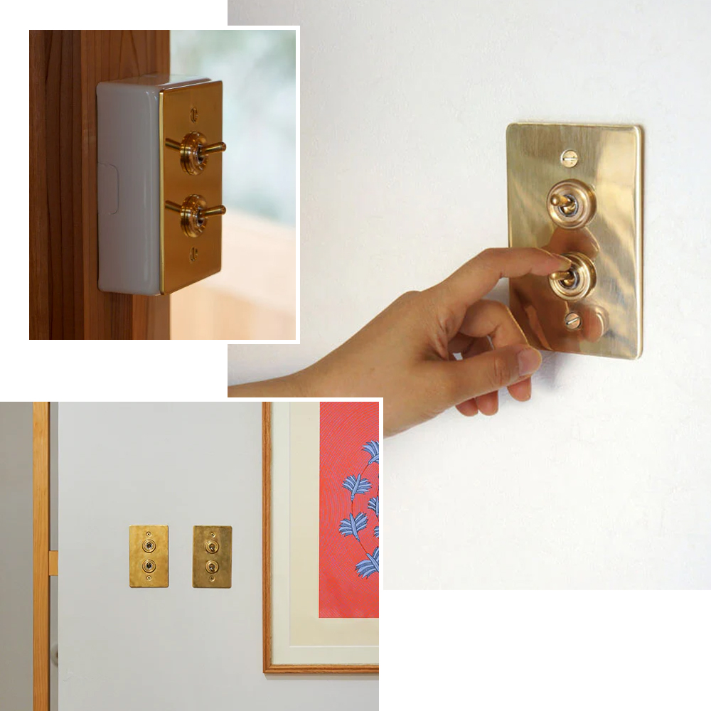 真鍮プレート2スイッチ トグルスイッチ スイッチプレート スイッチ パーツ おしゃれ インテリア DIY 高級感 金 ゴールド HS2336 アクシス axcis |  | 11