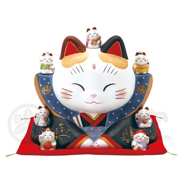 木彫り 招き猫 左手上げ アンティーク 高級シルク座布団付き 木彫り 座禅猫 猫仏1919 - ショップ 仏屋さかい stha Hotokeya