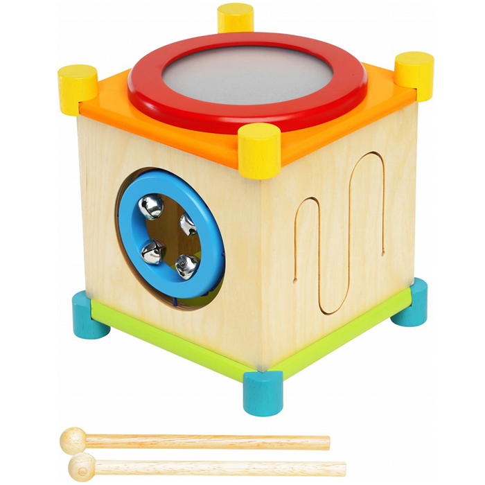 (豪華２大特典)I'm TOY おもちゃ 音 おもちゃ 木 製 知育 木の 楽器 打 太鼓 赤ちゃん アイムトイ メロディーキューブ 誕生日 1歳 eduteの画像