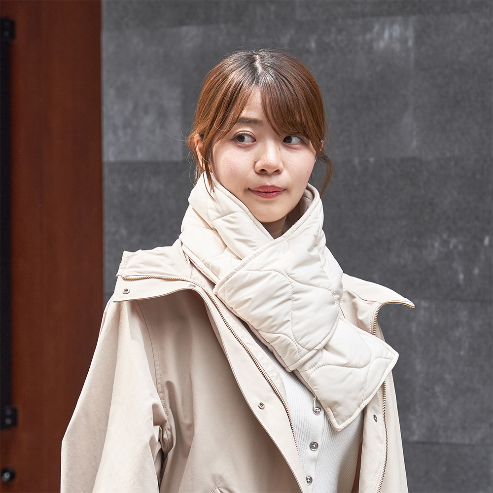 あったかキルティング USB給電式マフラー 首元 ネックウォーマー