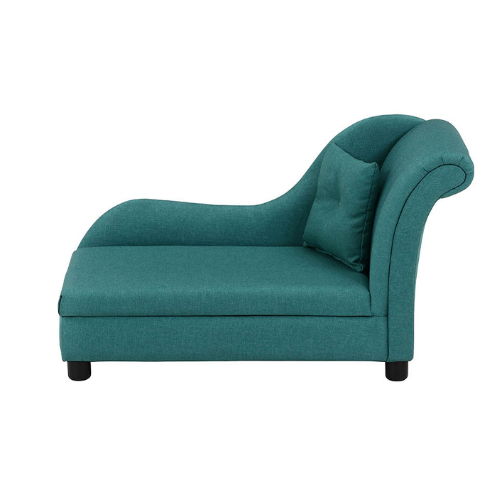 (豪華２大特典)　ペットソファ ペットベッド カウチソファ ファブリック素材 おしゃれ エレガント ゴージャス 姫系 クッション付き グリーン グレー 不二貿易 