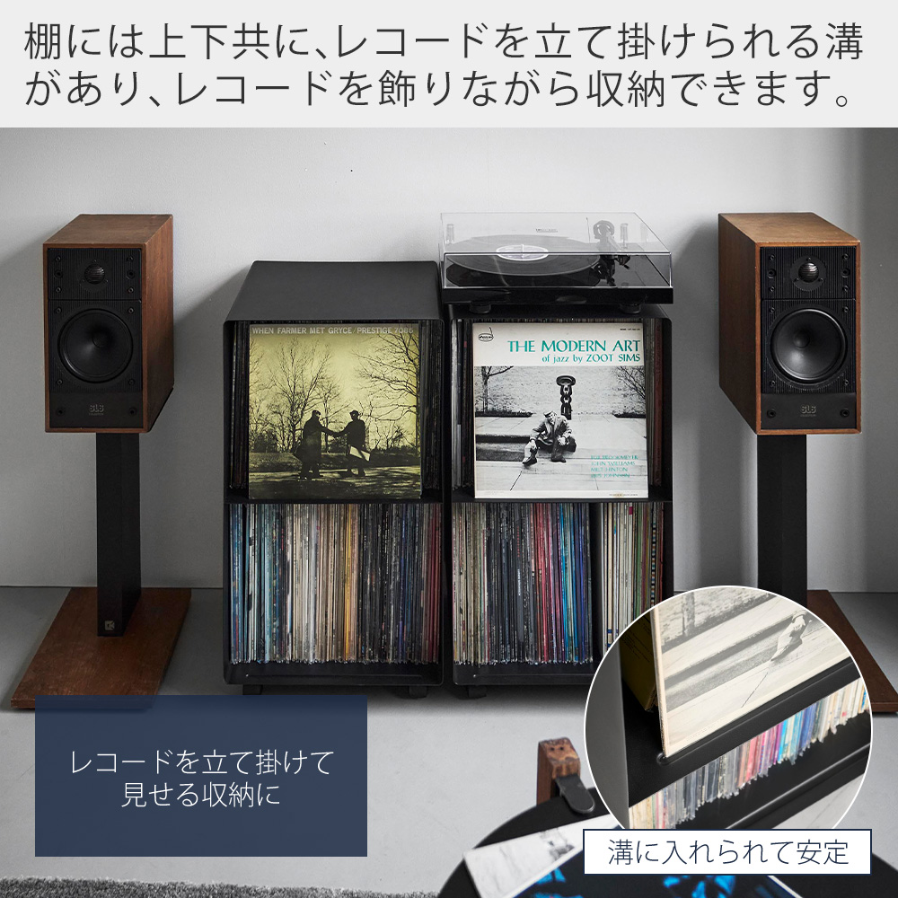 tower 山崎実業 公式 タワー レコードラック 幅40 収納 ワゴン 2段
