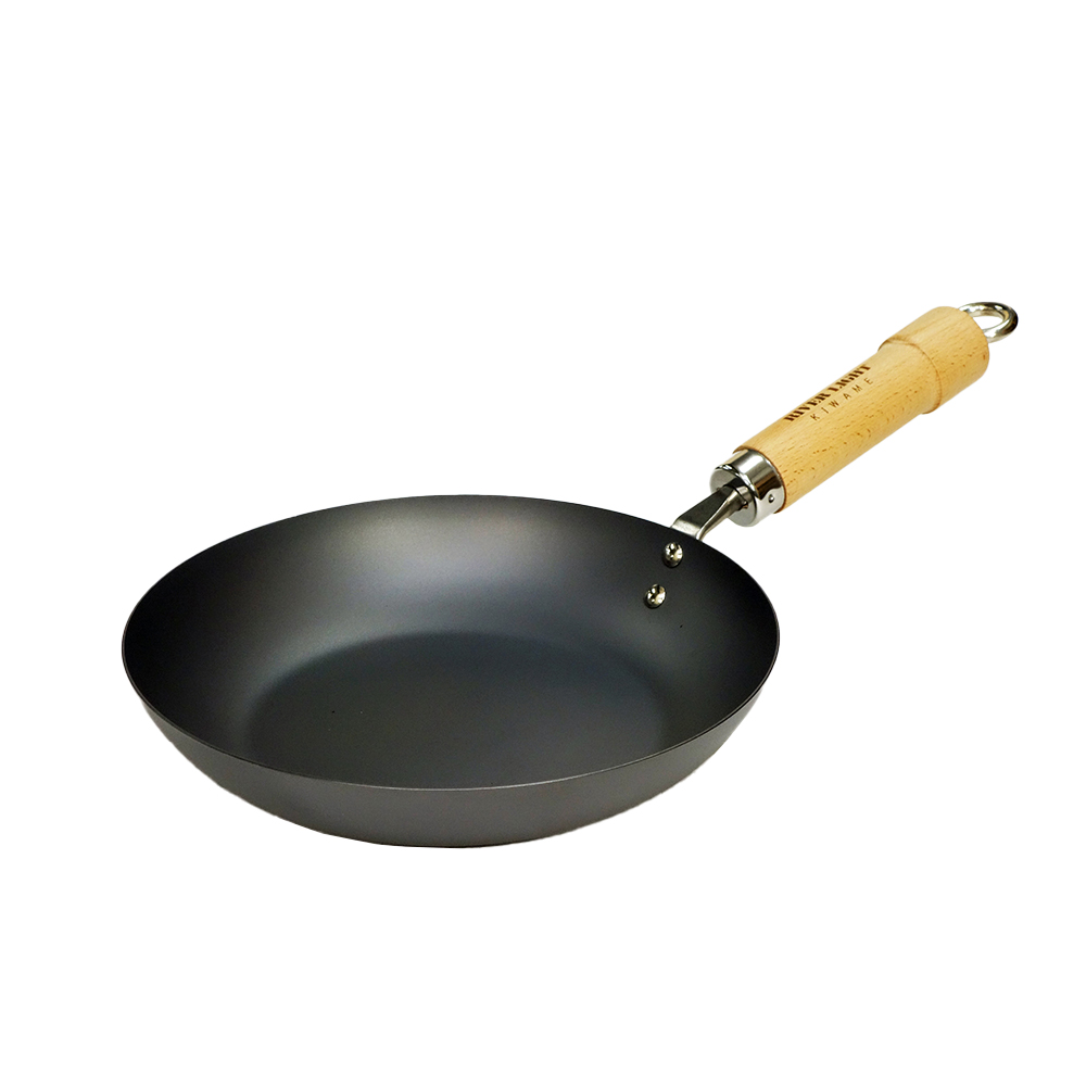 フライパン 鉄 RIVER LIGHT 極JAPAN 20cm 日本製 リバーライト キワメジャパン IH ガス 木製ハンドル 調理器具 J1220 ブラック | 極JAPAN | 01
