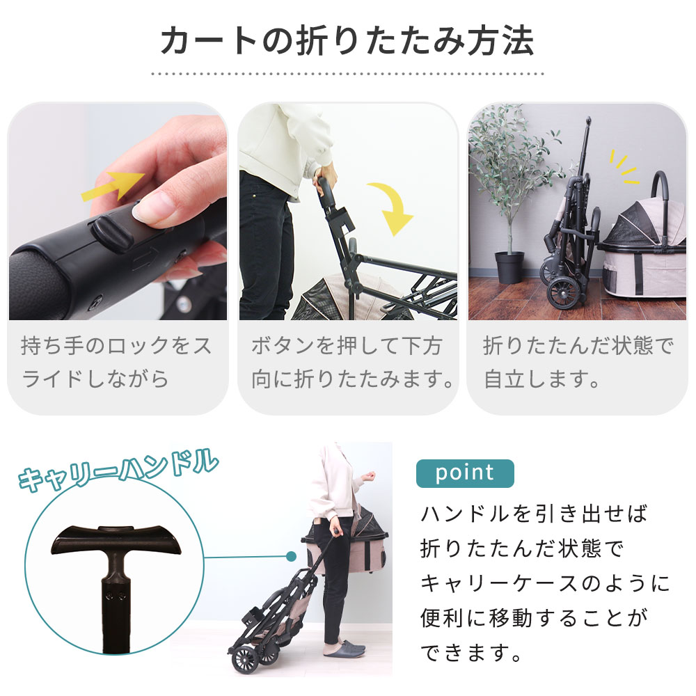 ヤマソロ ペットカート 折りたたみ 軽量 分離型 対面式 3way フル