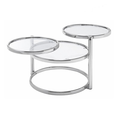 豪華2大特典)サイドテーブル おしゃれ ガラステーブル 丸型  