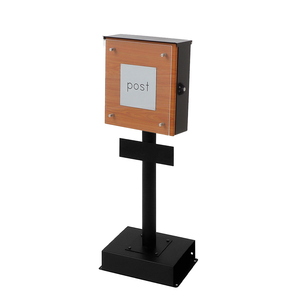【未使用】ヤマソロ Lon スタンドポスト ブラック/ナチュラルウッド ヤマソロ ポスト おしゃれ スタンドポスト 郵便ポスト 北欧 受け 置き