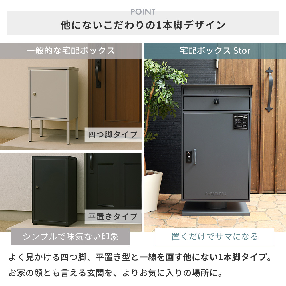ヤマソロ 宅配ボックス 戸建 一戸建て用 後付け おしゃれ 大型 付き