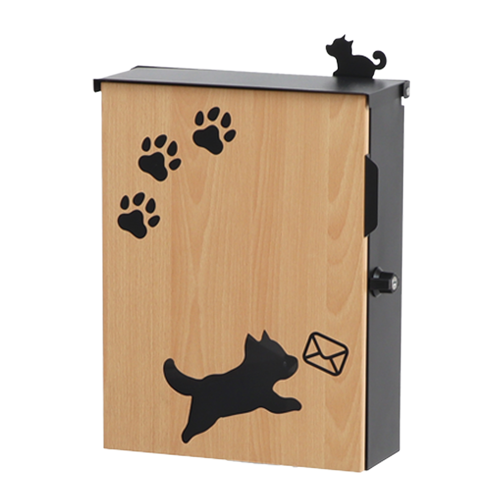 ヤマソロ ポスト 壁掛け スタンド対応 A4 犬 おしゃれ 郵便 北欧 鍵