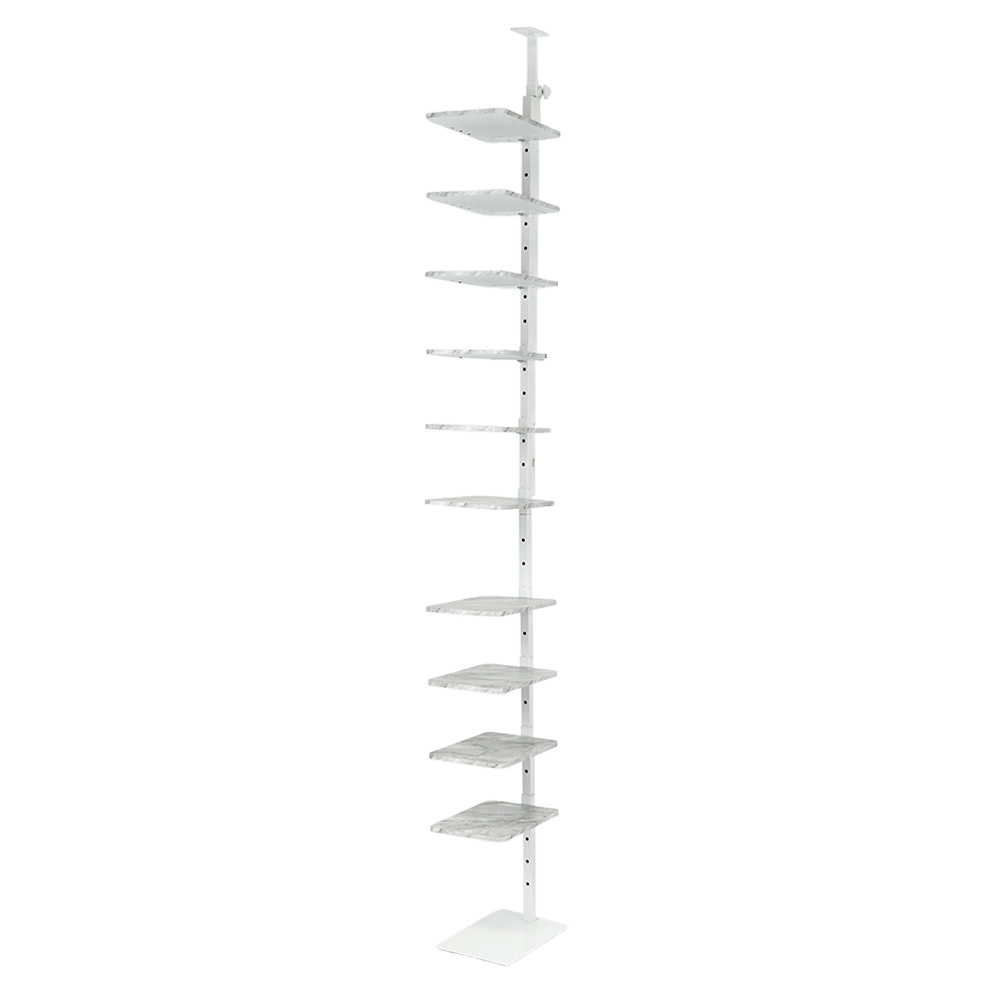 ヤマソロ シューズラック 突っ張り 18幅 省スペース スリム 10段 棚 大