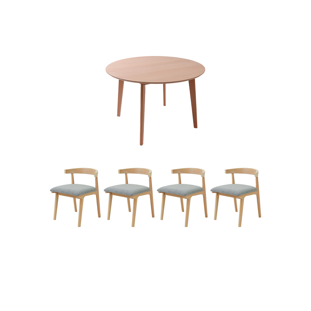 ヤマソロ ダイニングテーブルセット 丸 円形 5点セット お掃除ロボット