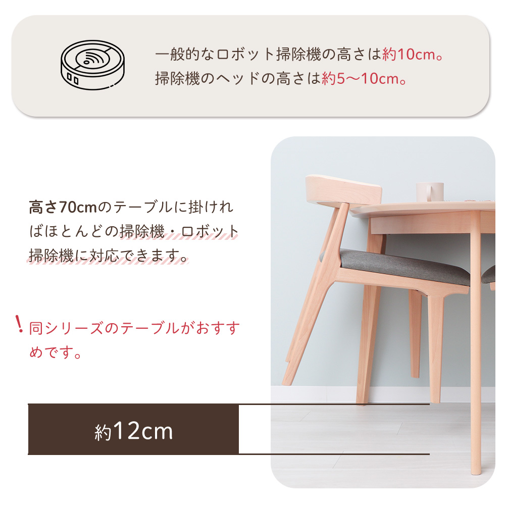 ヤマソロ ダイニングテーブルセット 丸 円形 5点セット お掃除ロボット