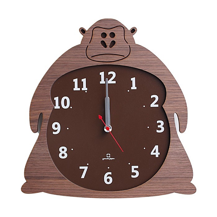 時計 壁掛け おしゃれ 掛け時計 北欧 かわいい クマ ゴリラ ヒツジ Clock Zoo 木製 日本製 キッズ ヤマト工芸｜e-alamode-ys｜02