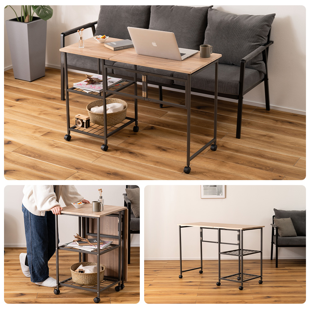 東谷 (豪華2大特典)バタフライ テーブル パソコン デスク ワゴン 机