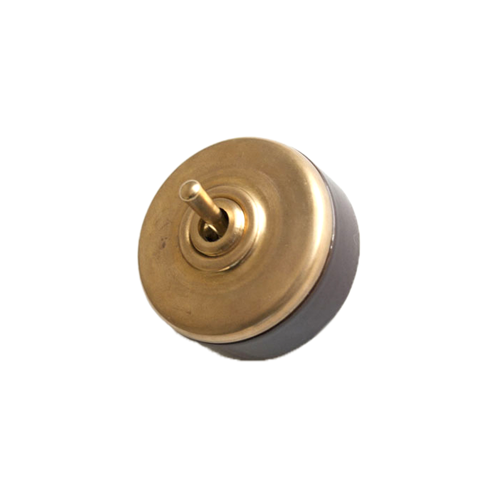フランス アンティーク トグルダブルスイッチ（S002-1）真鍮+陶器 FRANCE antique SWITCH フランスアンティーク スイッチ トグル