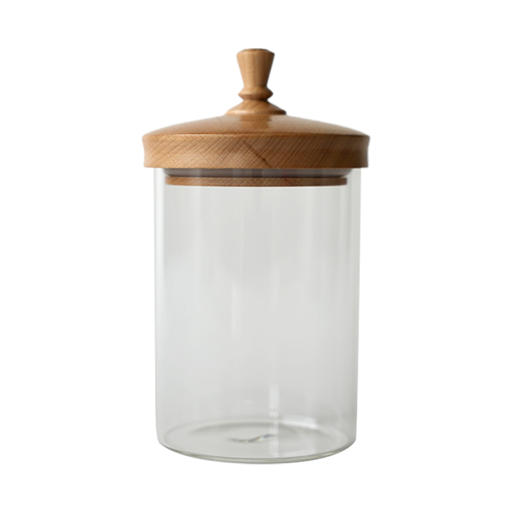 ガラスジャー 保存容器 ガラス 木蓋 ビーチ 耐熱 600ml L キッチン雑貨 HS3603 HS3606 tim ティム ナチュラル ブラック 黒 アクシス axcis | AXCIS | 01