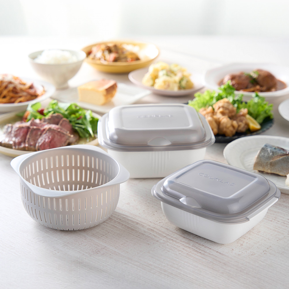 グルラボプラスアドバンス　ホワイト　6点セット GOURLAB レンジ調理 グルラボプラス アドバンス 6点 セット 電子レンジ