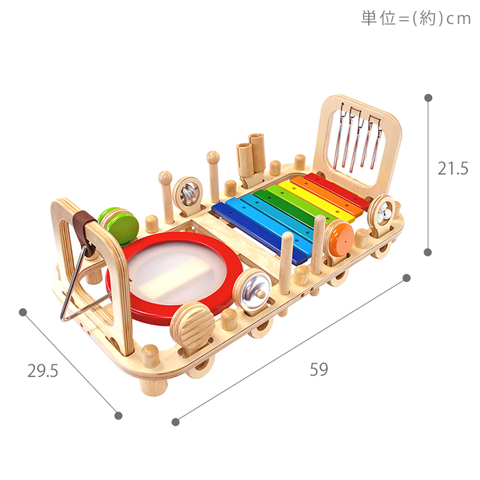 4/22は最大P+5％還元！ (豪華２大特典)I'm TOY 楽器 おもちゃ 太鼓 玩具 木製 知育 木 おもちゃ 指先 知育 トレーニング 木 音遊び 1歳 誕生日 男 女 お祝いの画像