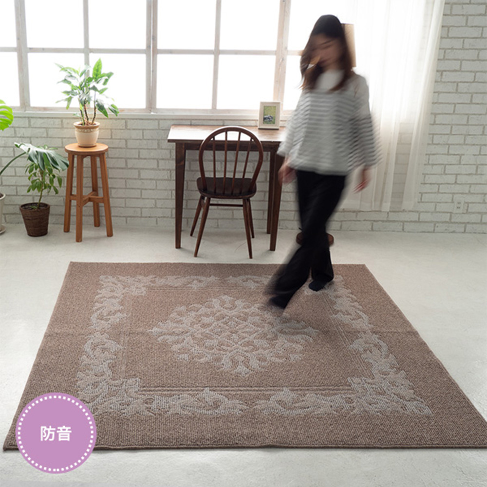 (豪華２大特典)ラグ 日本 製 オールシーズン 185×185 ウール おしゃれ シンプル 防音 遮音 防ダニ 床暖房 ホットカーペット 絨毯 【小型】 正方形