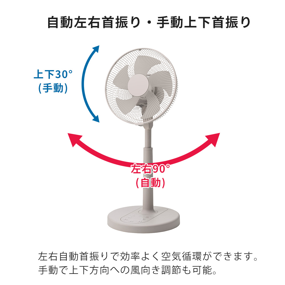 THREEUP（スリーアップ） 自動首振り DC リビング ファン 扇風機
