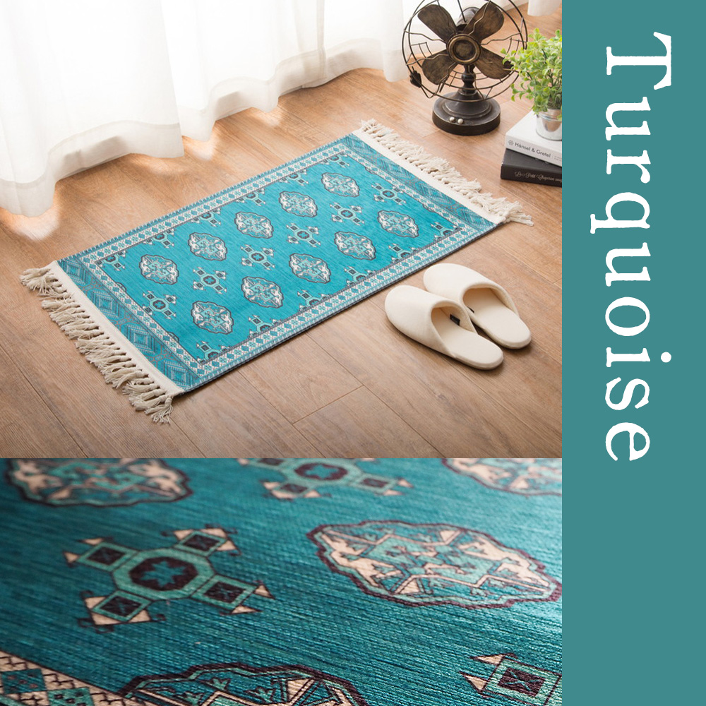 150年前 アンティーク トルクメン絨毯 ラグ 手織 ウール 41x105cm 150