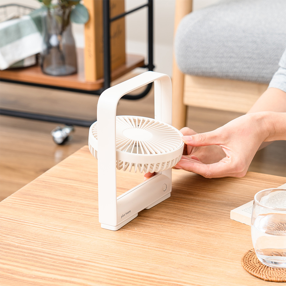 スリムデスクファン マグネット付き 扇風機 リビング コンパクト 壁面 卓上 コードレス 充電式 薄型 軽量 USB おしゃれ PBAF002 プラスモア plus more | plus more | 14