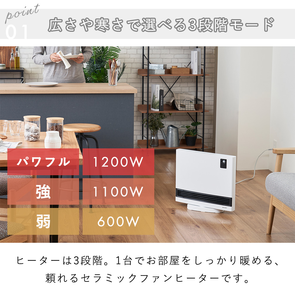 上下自動ルーバー付 人感センサーパネルヒーター...の詳細画像4