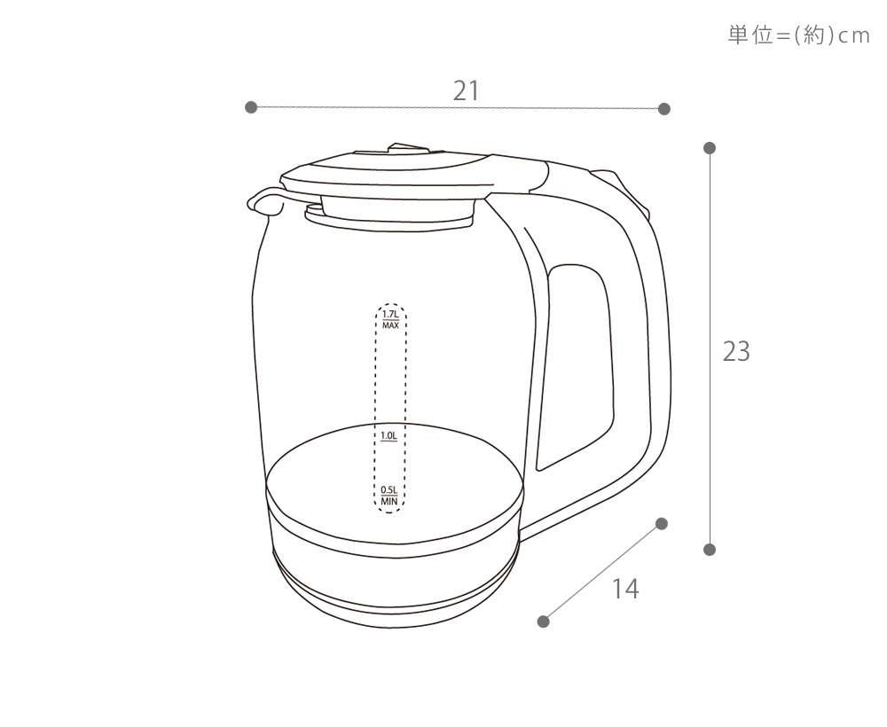 Estale 1.7L ガラスケトル 電気 ポット ケトル 湯沸かしポット オートオフ 空焚き防止 透明 ガラス LEDライト付き キッチン家電  MEK-101 マクロス : 3153-0240 : ヤマソロ ホームライフ店 - 通販 - Yahoo!ショッピング