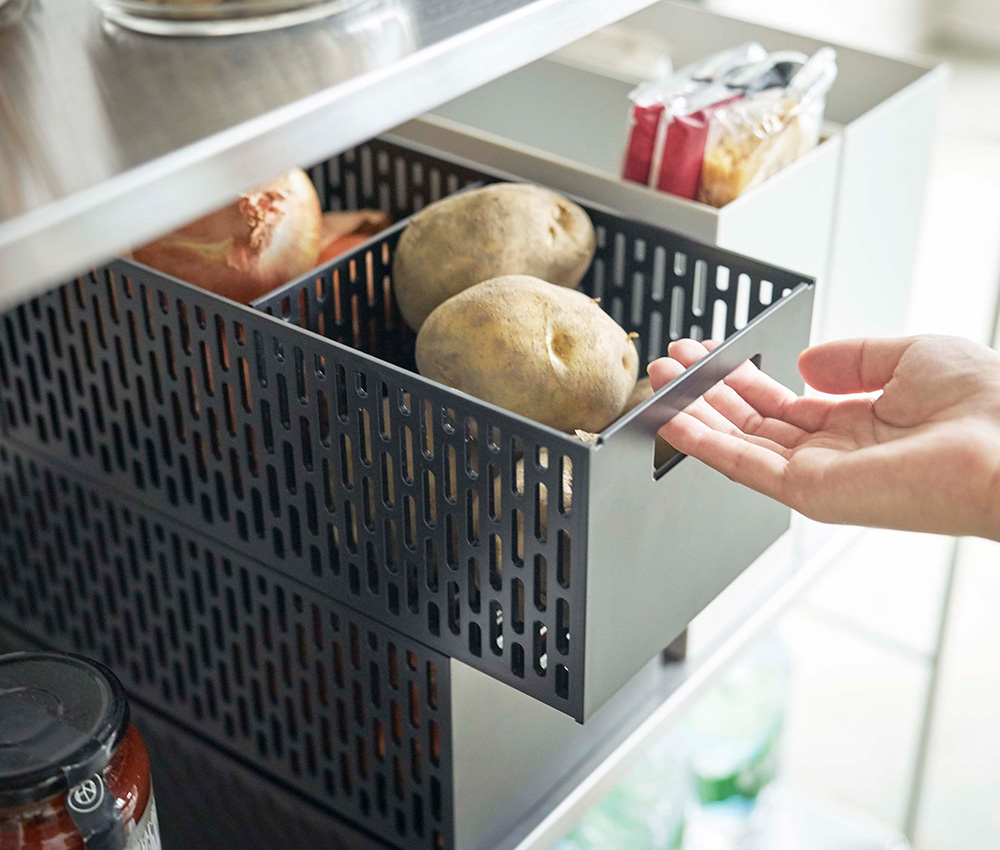 野菜ストッカー ベジタブルストッカー テラコッタ 陶器 野菜保存箱 - 食器