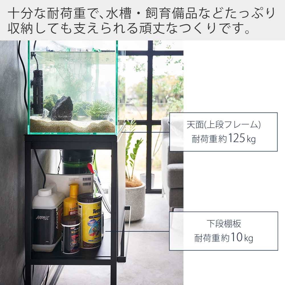 山崎実業 公式 タワー 水槽ラック tower タワー 水槽台 60cm おしゃれ スタンド 2段 飼育用品 エサ 観賞魚 はさみ 収納 1961  1962