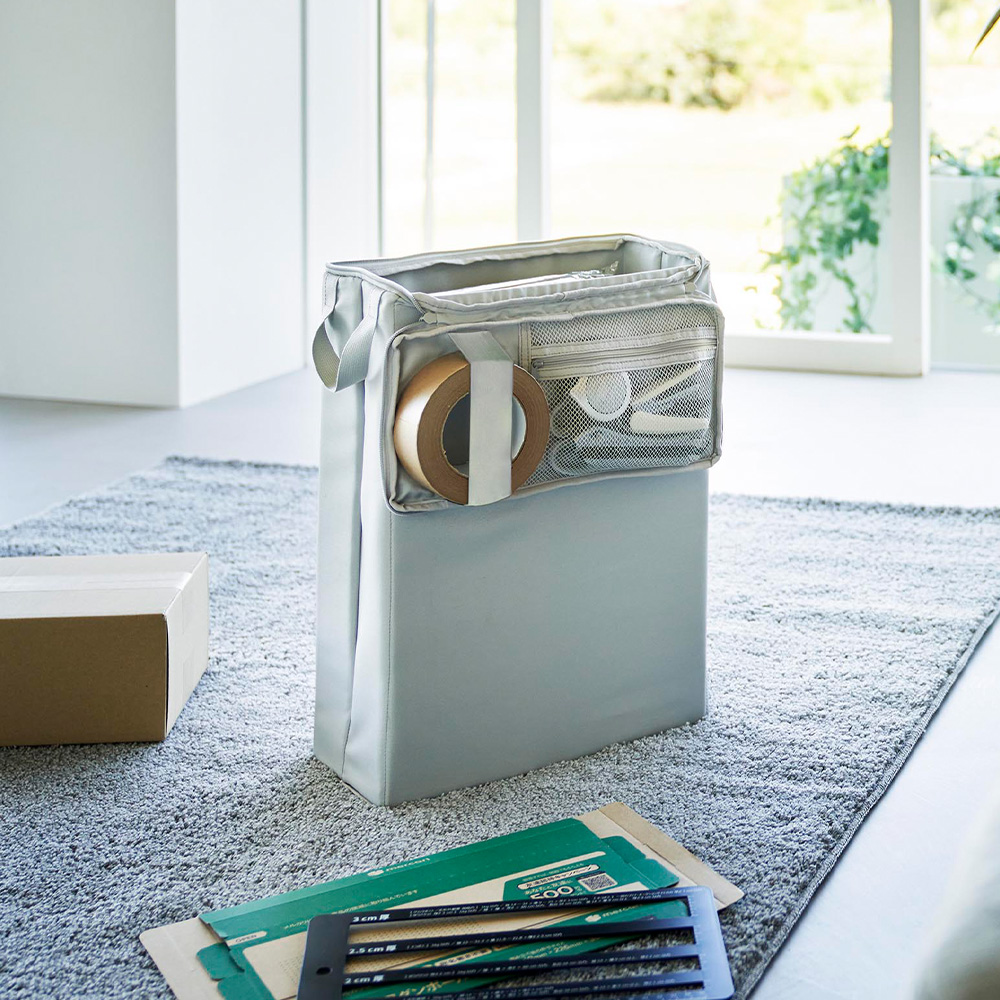 山崎実業 公式 タワー フリマ梱包資材収納ボックス tower 仕切り ポケット テープ 箱 ファスナー 持ち運び ダンボール メルカリ 4781 4782 | tower | 13