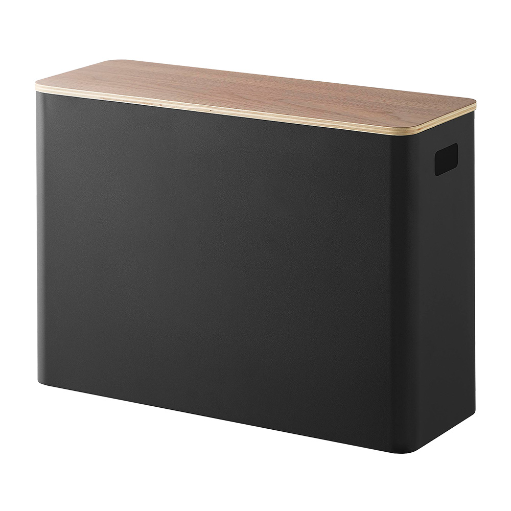 山崎実業 公式 リン 蓋付きトイレ用品収納 RIN 蓋付き ふた 収納ボックス トイレットペーパー 生理用品 掃除用品 木目 サニタリー1320 1321 | RIN（山崎実業） | 01