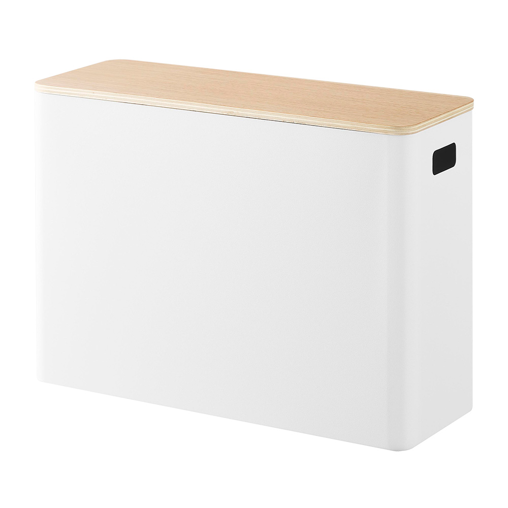 山崎実業 公式 リン 蓋付きトイレ用品収納 RIN 蓋付き ふた 収納ボックス トイレットペーパー 生理用品 掃除用品 木目 サニタリー1320 1321 | RIN（山崎実業） | 02