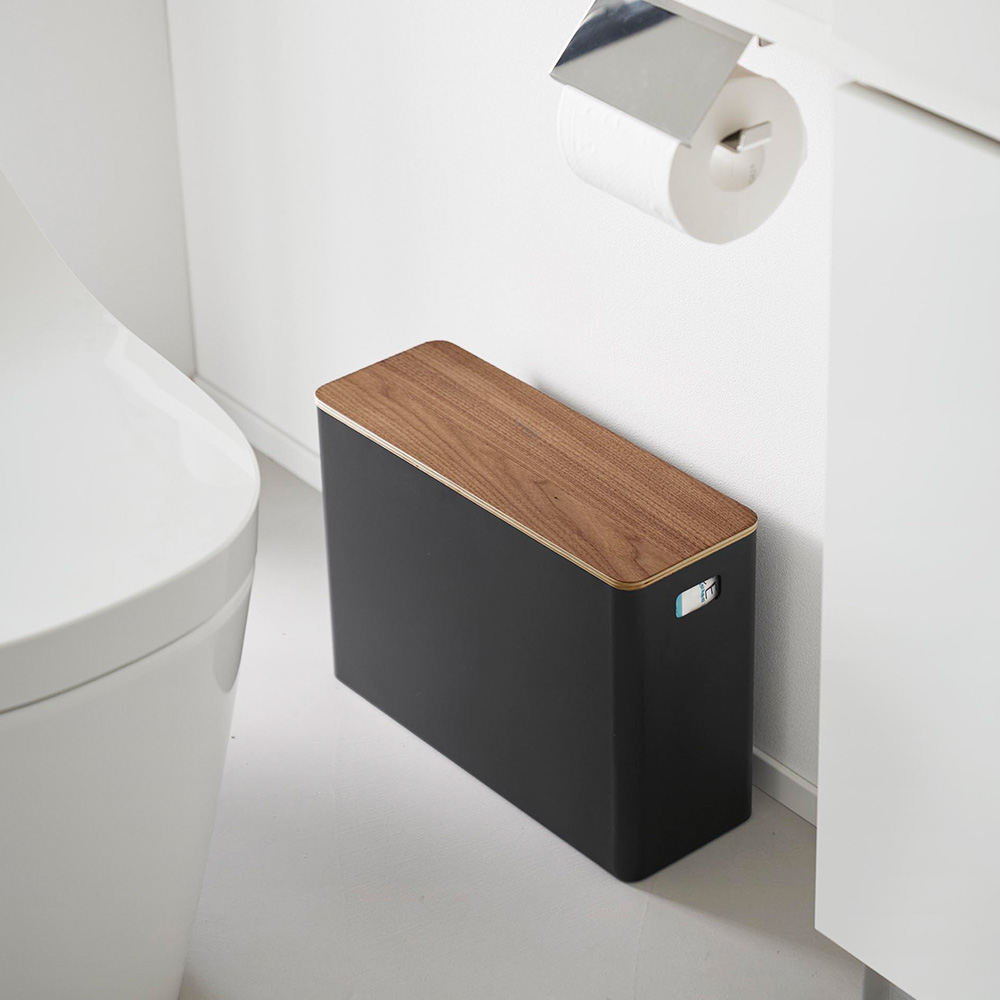 山崎実業 公式 リン 蓋付きトイレ用品収納 RIN 蓋付き ふた 収納ボックス トイレットペーパー 生理用品 掃除用品 木目 サニタリー1320 1321 | RIN（山崎実業） | 14