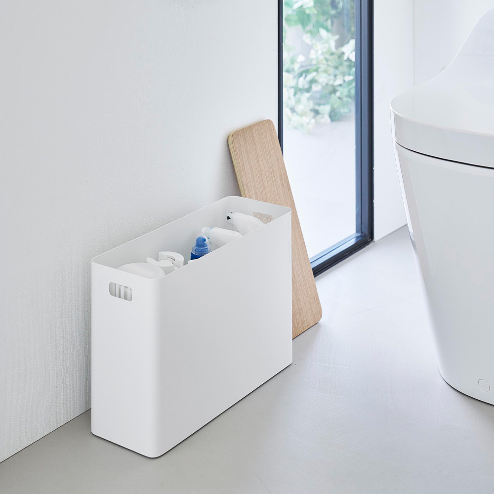 山崎実業 公式 リン 蓋付きトイレ用品収納 RIN 蓋付き ふた 収納ボックス トイレットペーパー 生理用品 掃除用品 木目 サニタリー1320 1321 | RIN（山崎実業） | 13