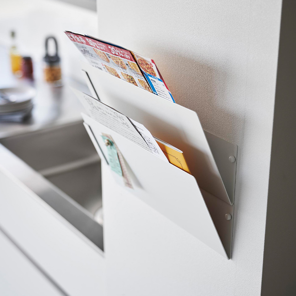 山崎実業 公式 タワー ウォール縦横連結プリント収納ラック 石こうボード壁対応 2個組 tower チラシ 冷蔵庫 キッチンパネル A4 1343 1344 | tower | 18