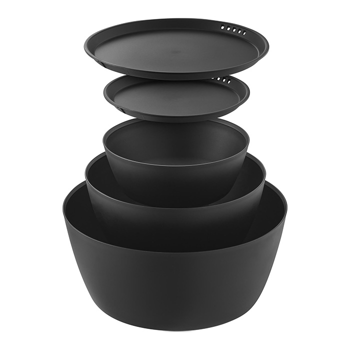 山崎実業 公式 タワー 傾けて混ぜやすい調理ボウル 5点セット 電子レンジ対応 tower ボウル 蓋付き 深型 耐熱 食洗機 調理器具 1393 1394 | tower | 02