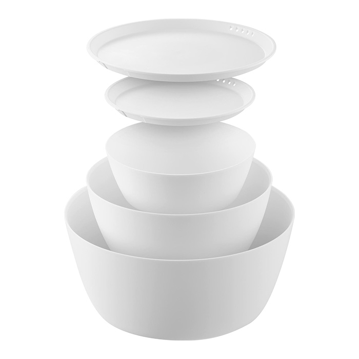 山崎実業 公式 タワー 傾けて混ぜやすい調理ボウル 5点セット 電子レンジ対応 tower ボウル 蓋付き 深型 耐熱 食洗機 調理器具 1393 1394 | tower | 01