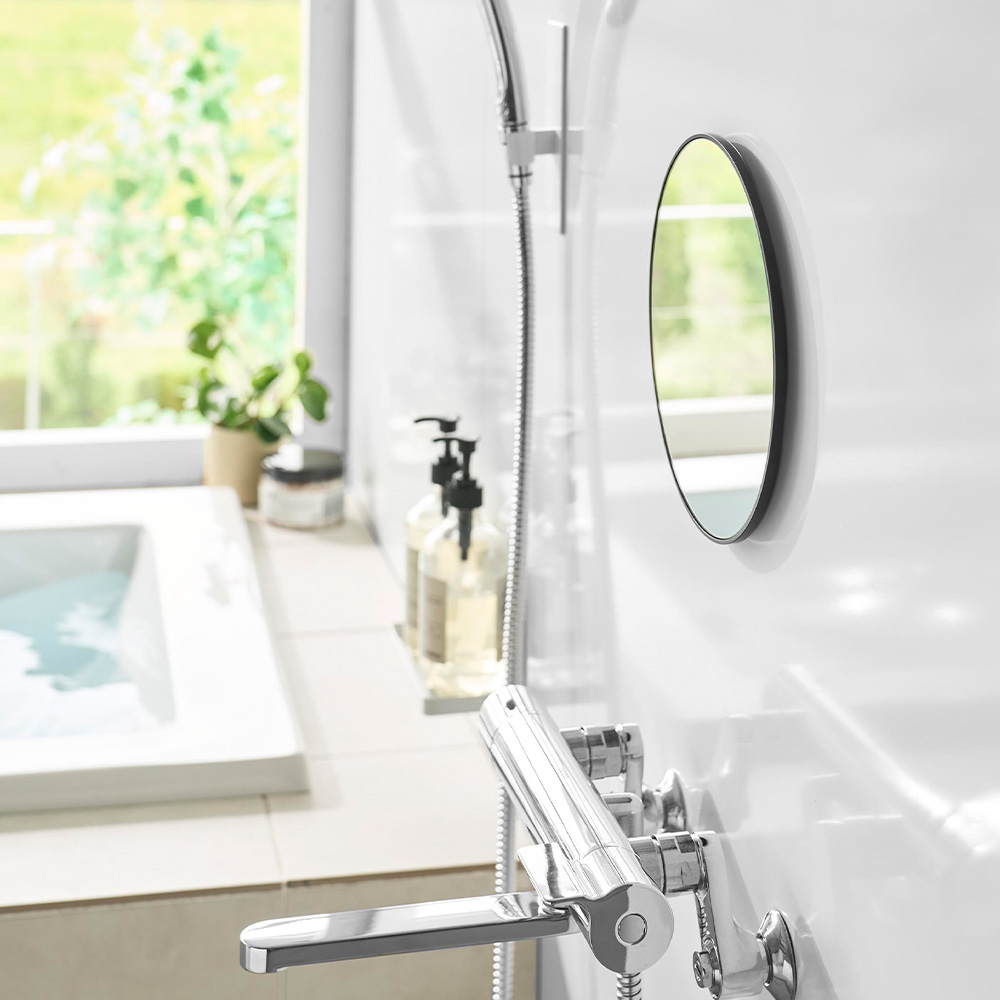 tower 山崎実業 公式 タワー マグネットバスルームミラー 丸型 23cm 鏡