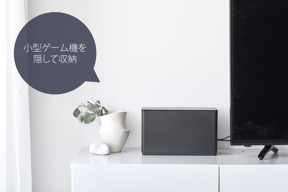山崎実業 公式 スマート 蓋付き重ねられるゲーム機器収納ケース smart