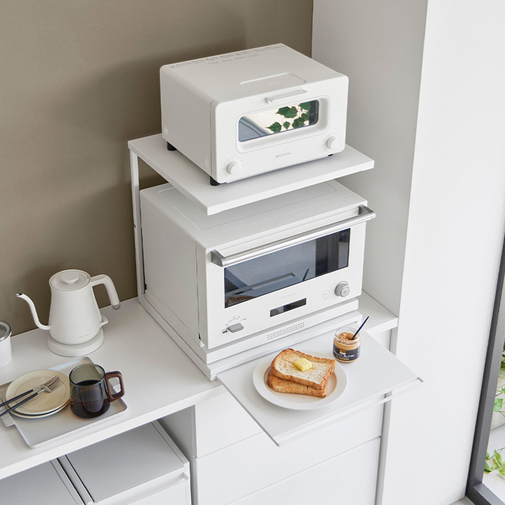 tower 山崎実業 公式 タワー スライドテーブル付きキッチン家電下