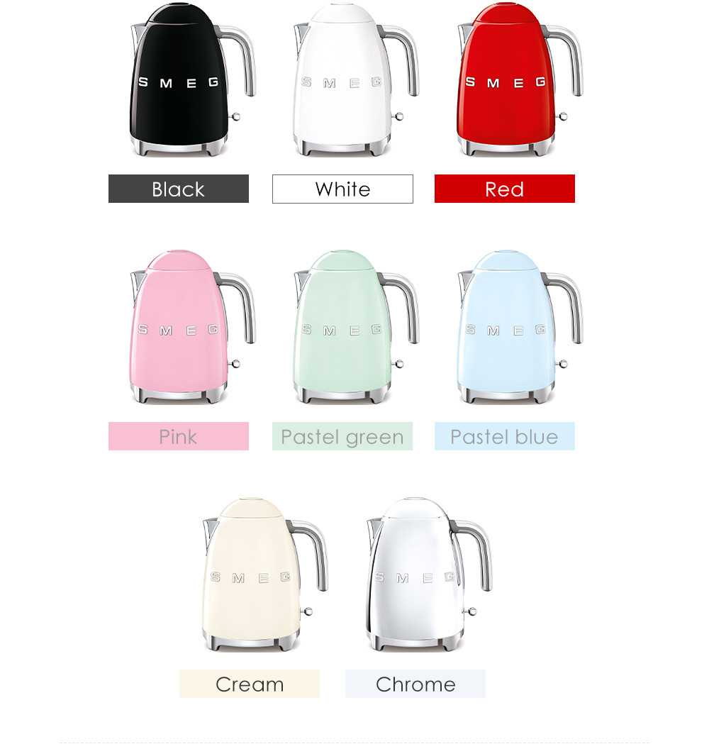 豪華２大特典)「日本正規店」SMEG 電気ケトル 1.7L イタリア KLF03 100v ステンレス パステルカラー スメッグ ケトル キッチン家電  おしゃれ テクタイト - ショッピング・ショップ | 通販検索